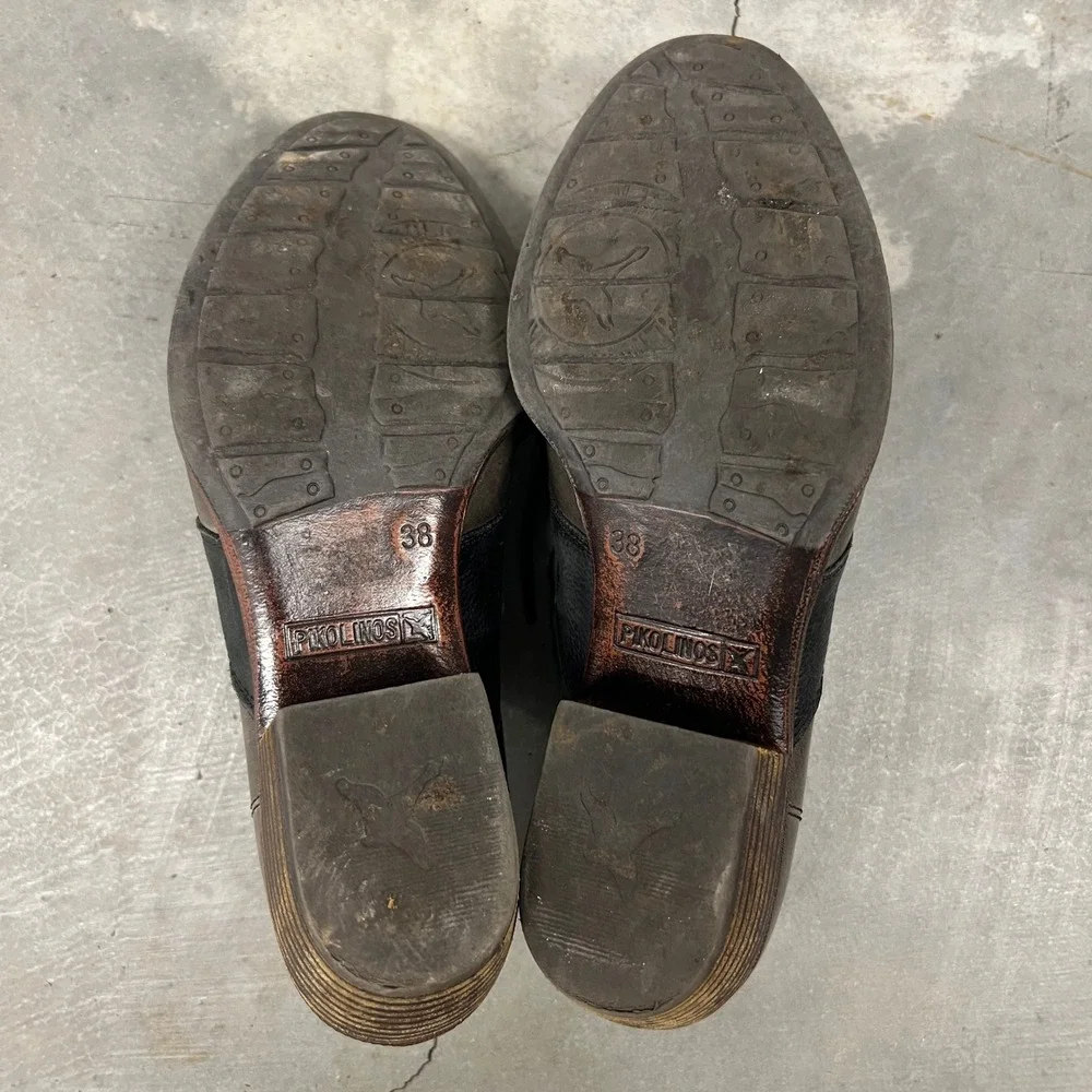 Pikolinos Oxford Heels - Leather - Size‎ 38 EU / 7.5 - 8 US - Black & Grey